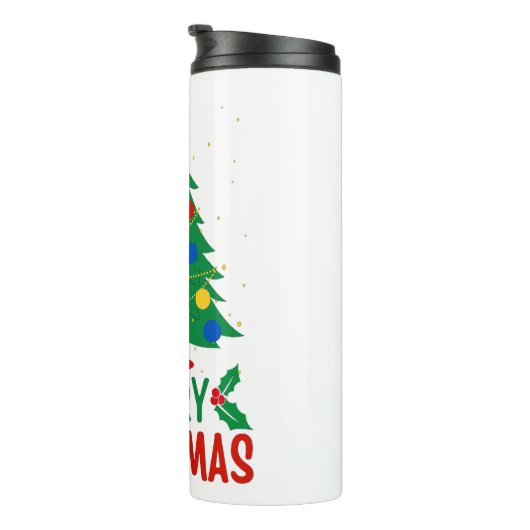 Vrolijk kerstfeest thermosbeker (Geroteerd rechts)
