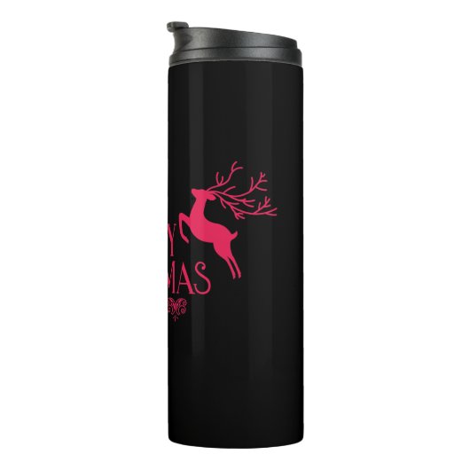 Vrolijk kerstfeest thermosbeker (Geroteerd rechts)