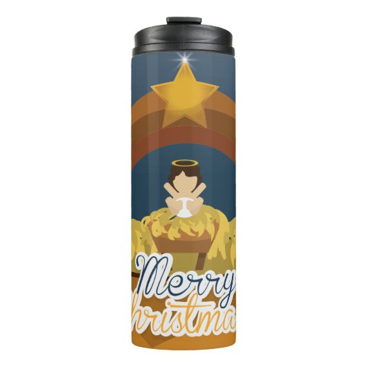 Vrolijk kerstfeest thermosbeker (Voorkant)