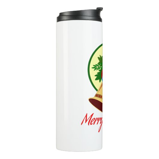 Vrolijk kerstfeest thermosbeker (Gedraaid links)