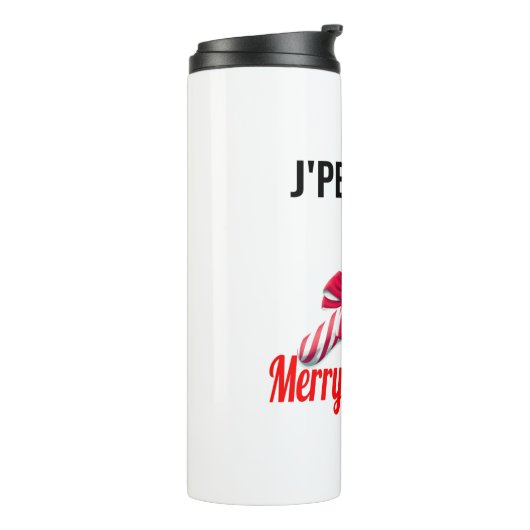 Vrolijk kerstfeest thermosbeker (Gedraaid links)