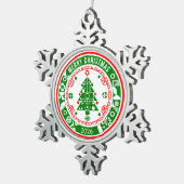 Vrolijk kerstfeest tin sneeuwvlok ornament (Rechts)