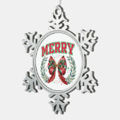 Vrolijk kerstfeest tin sneeuwvlok ornament (Rechts)