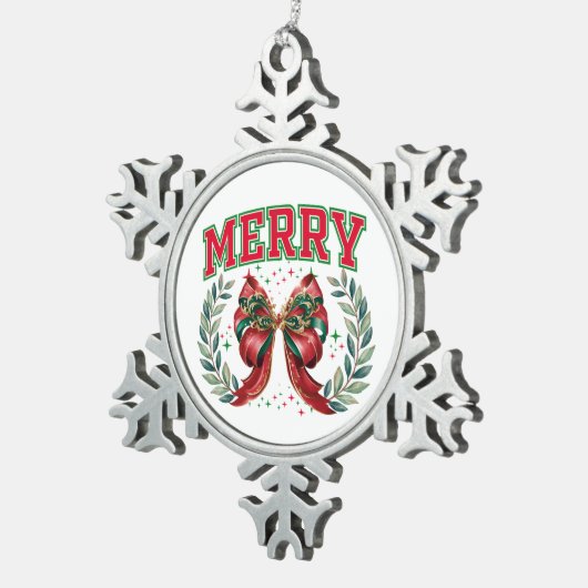 Vrolijk kerstfeest tin sneeuwvlok ornament (Rechts)