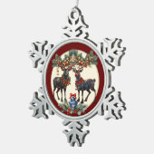 Vrolijk kerstfeest tin sneeuwvlok ornament (Rechts)