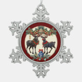 Vrolijk kerstfeest tin sneeuwvlok ornament (Voorkant)