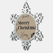 Vrolijk kerstfeest tin sneeuwvlok ornament (Rechts)