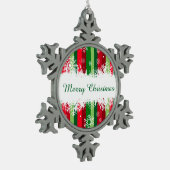 Vrolijk kerstfeest tin sneeuwvlok ornament (Links)