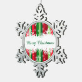 Vrolijk kerstfeest tin sneeuwvlok ornament (Rechts)