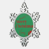 Vrolijk kerstfeest tin sneeuwvlok ornament (Rechts)