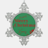 Vrolijk kerstfeest tin sneeuwvlok ornament (Voorkant)