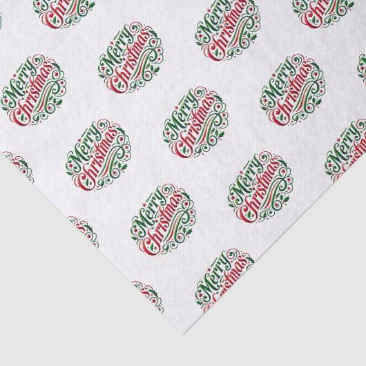 Vrolijk kerstfeest tissuepapier (Detail)