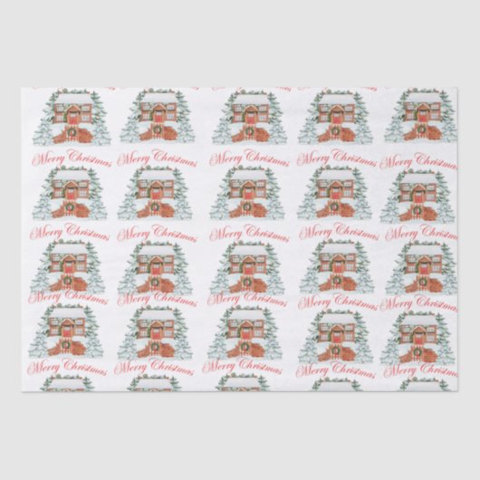 Vrolijk kerstfeest tissuepapier (Voorkant)