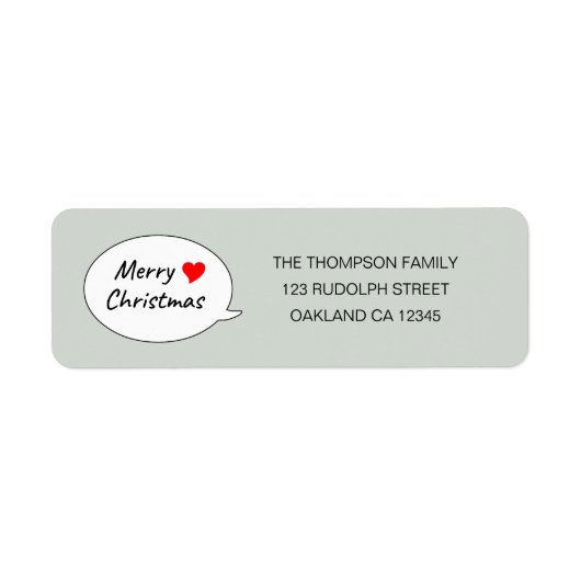 Vrolijk kerstfeest toespraak bubbel etiket (Voorkant)