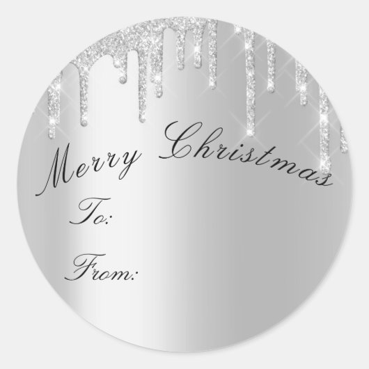 Vrolijk kerstfeest tot Feestdagen Vonk maakt grijs Ronde Sticker (Voorkant)