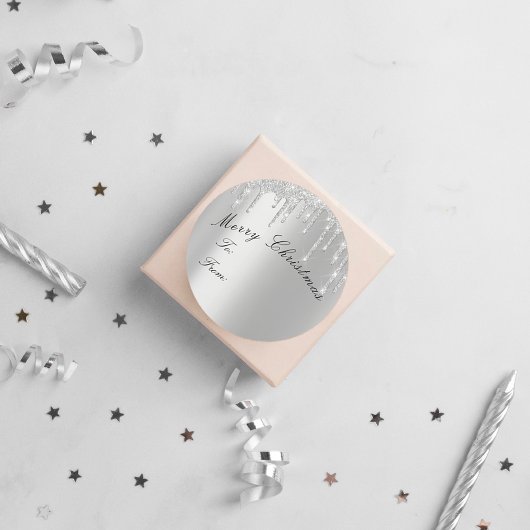 Vrolijk kerstfeest tot Feestdagen Vonk maakt grijs Ronde Sticker