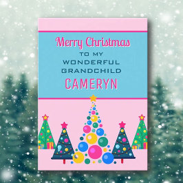 Vrolijk kerstfeest tot prachtige kleinkind kaart