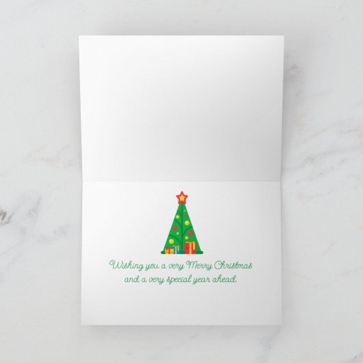 Vrolijk kerstfeest tot speciale nichtenkaart bedankkaart (Binnen)