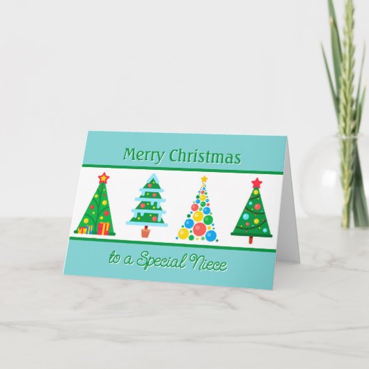 Vrolijk kerstfeest tot speciale nichtenkaart bedankkaart (Voorkant)