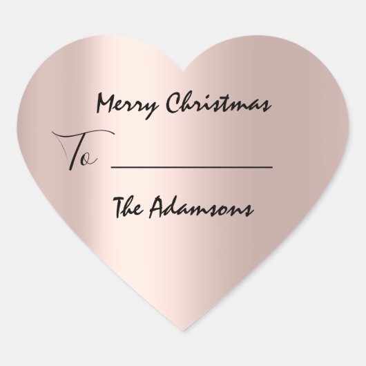 Vrolijk kerstfeest tot..Van familienaam Feestdagen Hart Sticker (Voorkant)