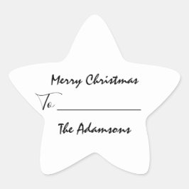 Vrolijk kerstfeest tot..Van familienaam Feestdagen Ster Sticker