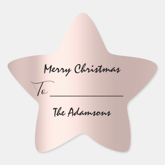 Vrolijk kerstfeest tot..Van familienaam Feestdagen Ster Sticker (Voorkant)