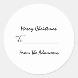 Vrolijk kerstfeest tot..Van familienaam Holiday Wh Ronde Sticker