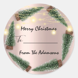 Vrolijk kerstfeest tot..Van familienaam Vakantie b Ronde Sticker