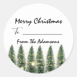 Vrolijk kerstfeest tot..Van familienaam Vakantie b Ronde Sticker