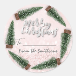 Vrolijk kerstfeest tot..Van familienaam Vakantie b Ronde Sticker