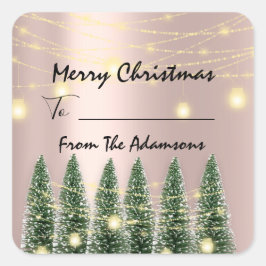 Vrolijk kerstfeest tot..Van familienaam Vakantie b Vierkante Sticker