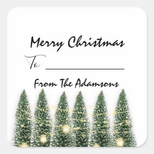 Vrolijk kerstfeest tot..Van familienaam Vakantie b Vierkante Sticker (Voorkant)