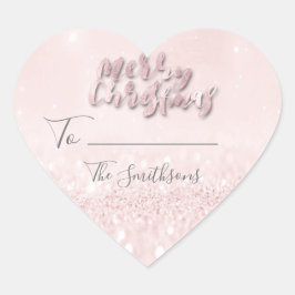 Vrolijk kerstfeest tot..Van naam vakantie roze har Hart Sticker