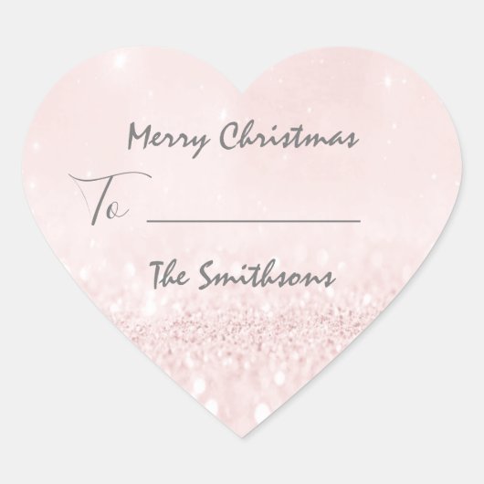 Vrolijk kerstfeest tot..Van naam vakantie roze har Hart Sticker (Voorkant)