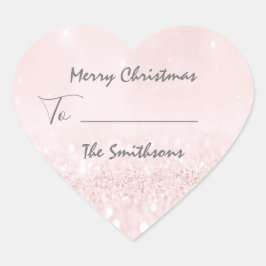 Vrolijk kerstfeest tot..Van naam vakantie roze har Hart Sticker
