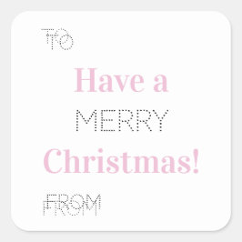 Vrolijk kerstfeest tot Van Roze label voor Typogra