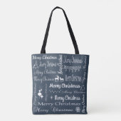 Vrolijk kerstfeest tote bag (Achterkant)