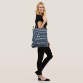 Vrolijk kerstfeest tote bag (Op model)