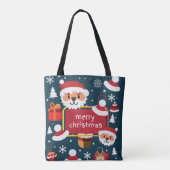 Vrolijk kerstfeest tote bag (Achterkant)