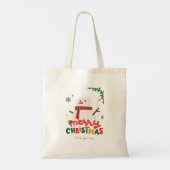Vrolijk kerstfeest tote bag (Achterkant)