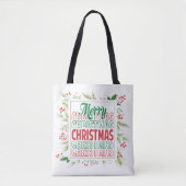 Vrolijk kerstfeest tote bag (Voorkant)
