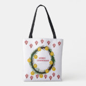 Vrolijk kerstfeest tote bag (Achterkant)