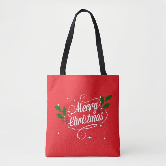 Vrolijk kerstfeest tote bag (Voorkant)