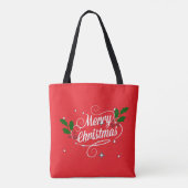 Vrolijk kerstfeest tote bag (Achterkant)