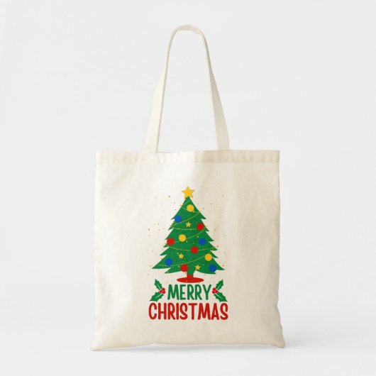 Vrolijk kerstfeest tote bag (Voorkant)