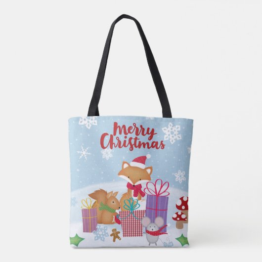 Vrolijk kerstfeest tote bag (Achterkant)