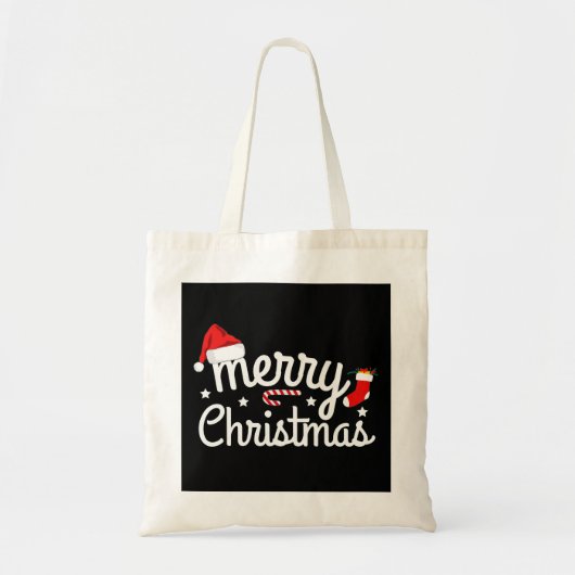 Vrolijk kerstfeest tote bag (Voorkant)