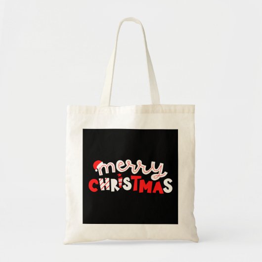 Vrolijk kerstfeest tote bag (Voorkant)