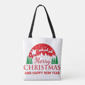 Vrolijk kerstfeest tote bag (Achterkant)