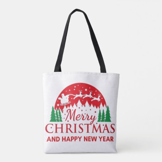 Vrolijk kerstfeest tote bag (Achterkant)
